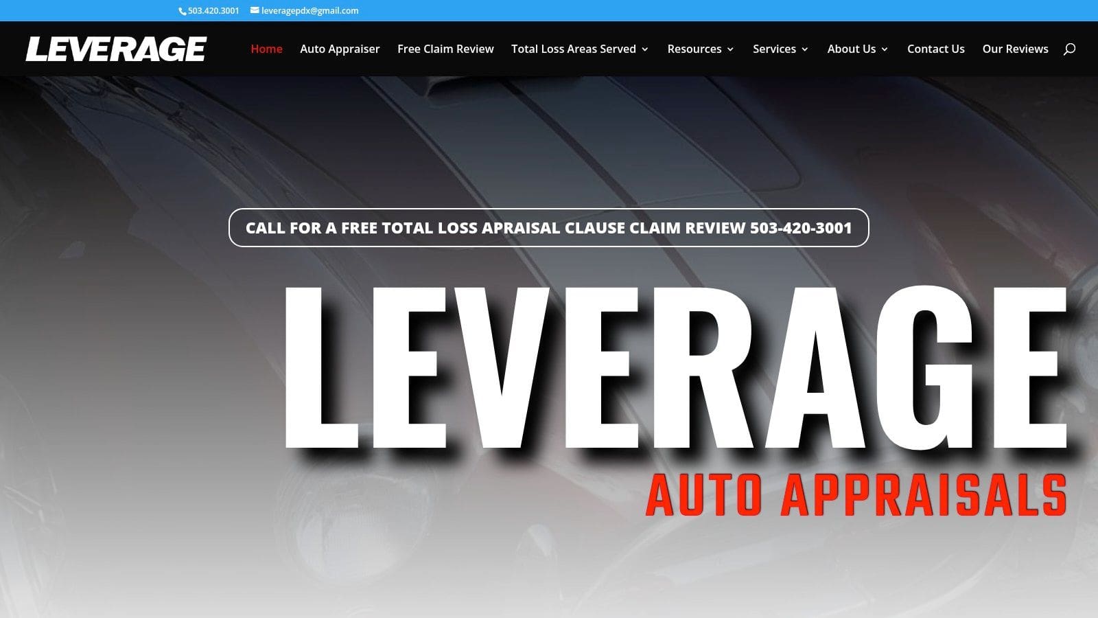 Screenshot from https://leverageautoappraisals.com